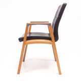 A Set of Four Sven Christiansen for Sven Fulcrum Leather Office Armchairs