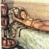 Fernand Majorel ( 1898-1965) Young asleep - oil on canvas orientalist