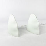 Set of two opaline glass lamps 1980s