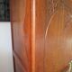 English asymmetrical chest of drawers - Art Deco - Mirror - 2 doors - 5 drawers - Mesh blond oak