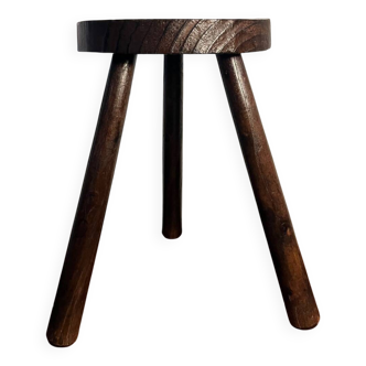 Tabouret rond tripode bois