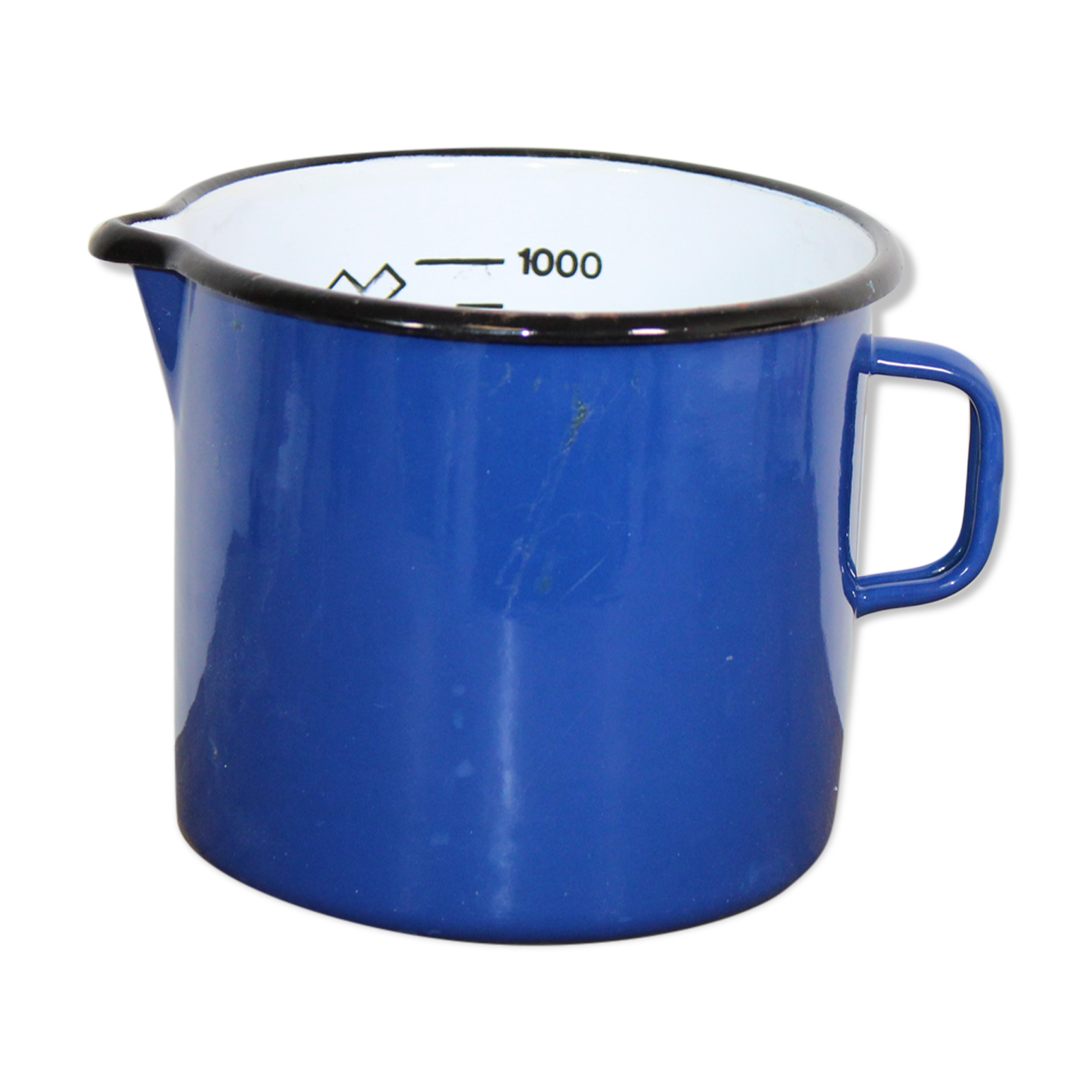 Enamelled sheet metal dosing broc