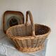 Panier osier gris vert