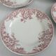 Old pink ironstone plate Eglantine Moulin des Loups