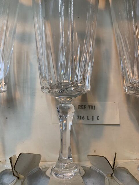 6 crystal champagne flutes from Arques model Versailles