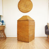 Vintage rattan and wicker storage box