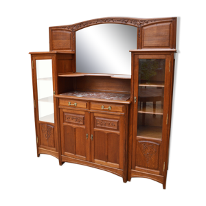 Buffet Art Nouveau en chêne sculpté de vigne, par Gauthier-Poinsignon
