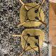 Lot of 2 DSW chairs in yellow fibre with oak dowel, light oak, Eames, Herman Miller.