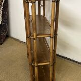 Bamboo and wood bookcase shelf, 1960