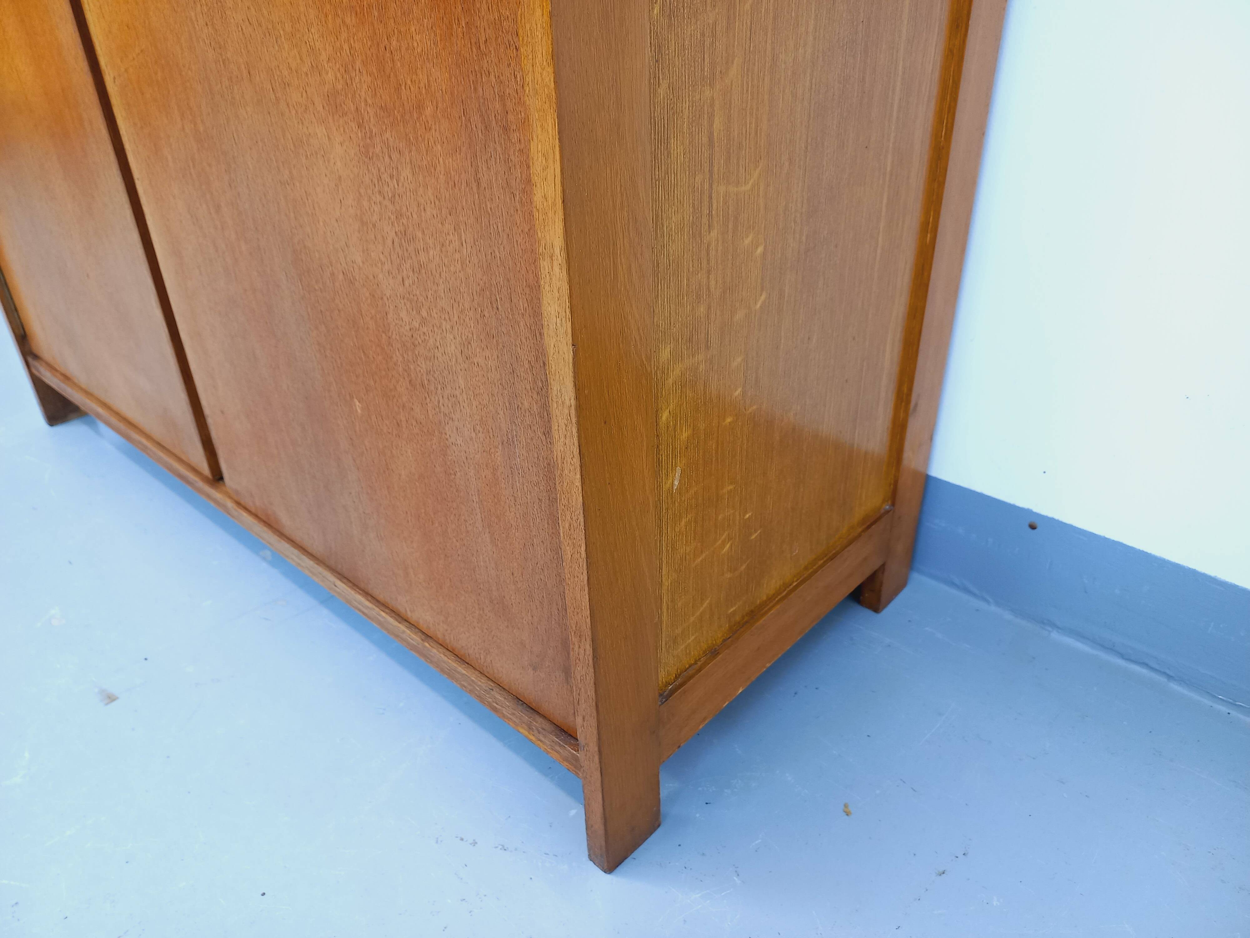Small vintage oak wood cabinet from the 60s