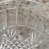 Carafe en verre et cristal transparent, ciselées, motif ananas ancienne