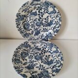 Duo assiettes anglaises Churchill – motif fleuri bleu