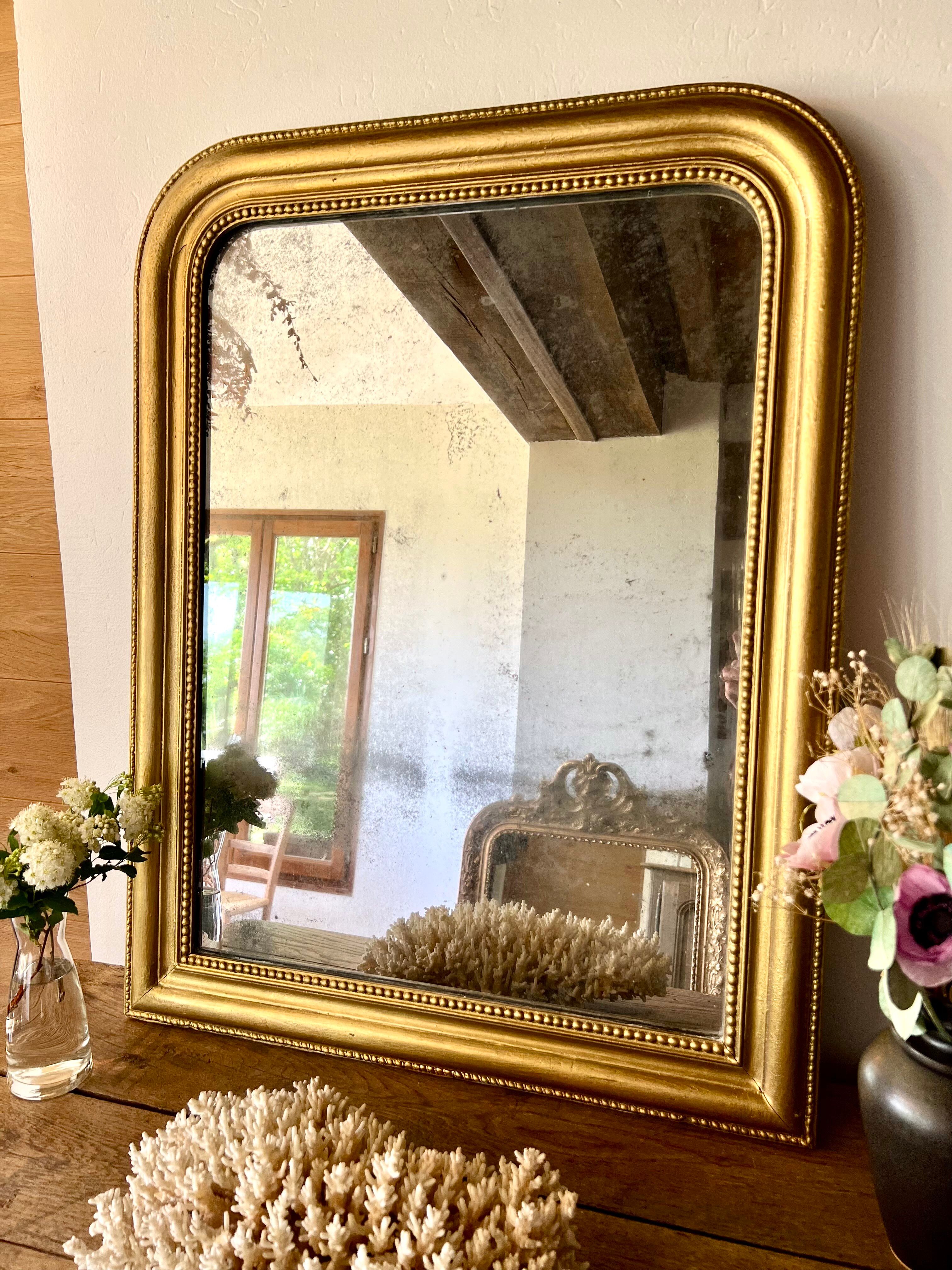 Louis Philippe mirror, mercury-glazed