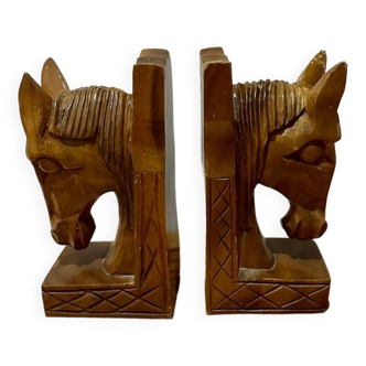 Wooden bookends Horses