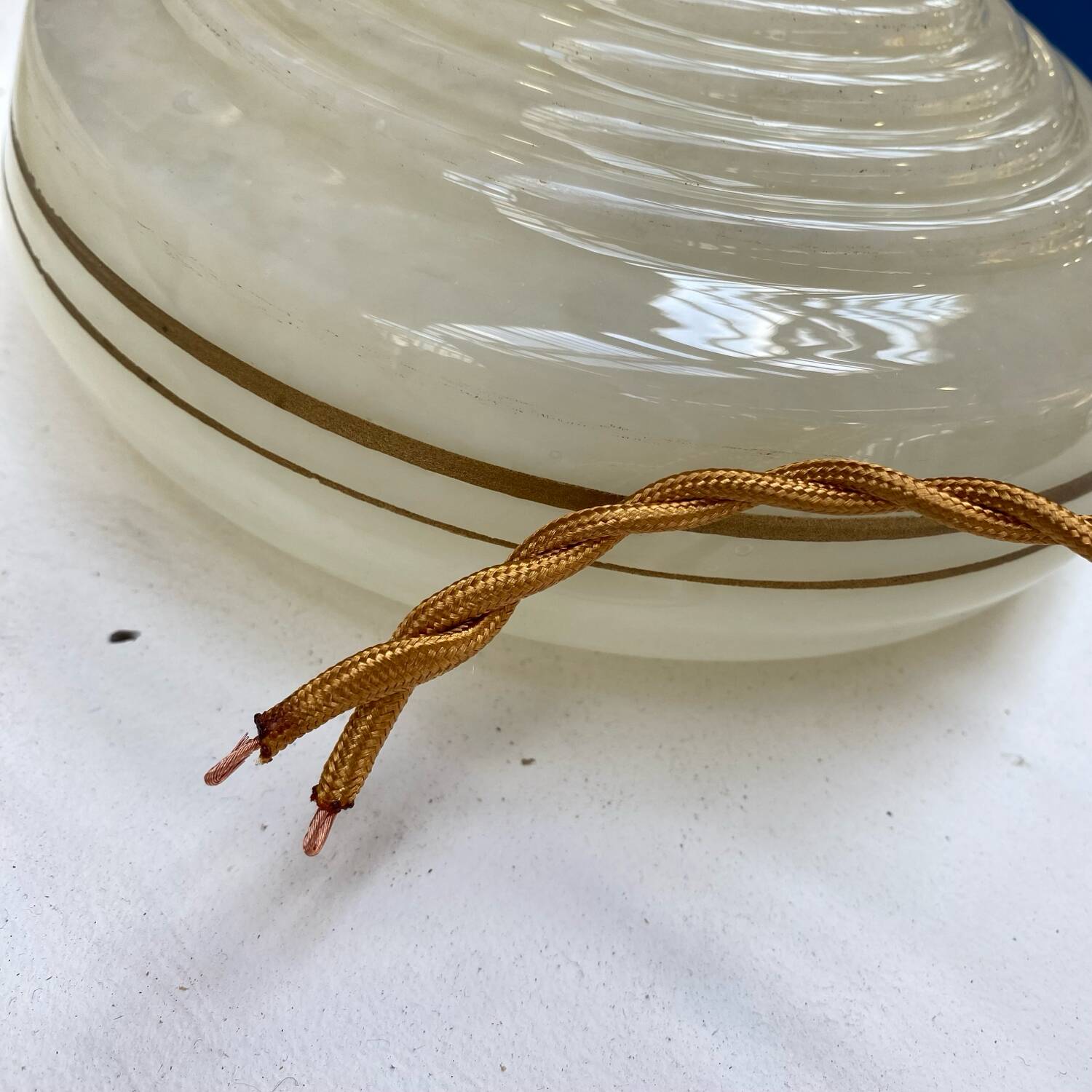 Pair of Art Deco Clichy glass pendant lights