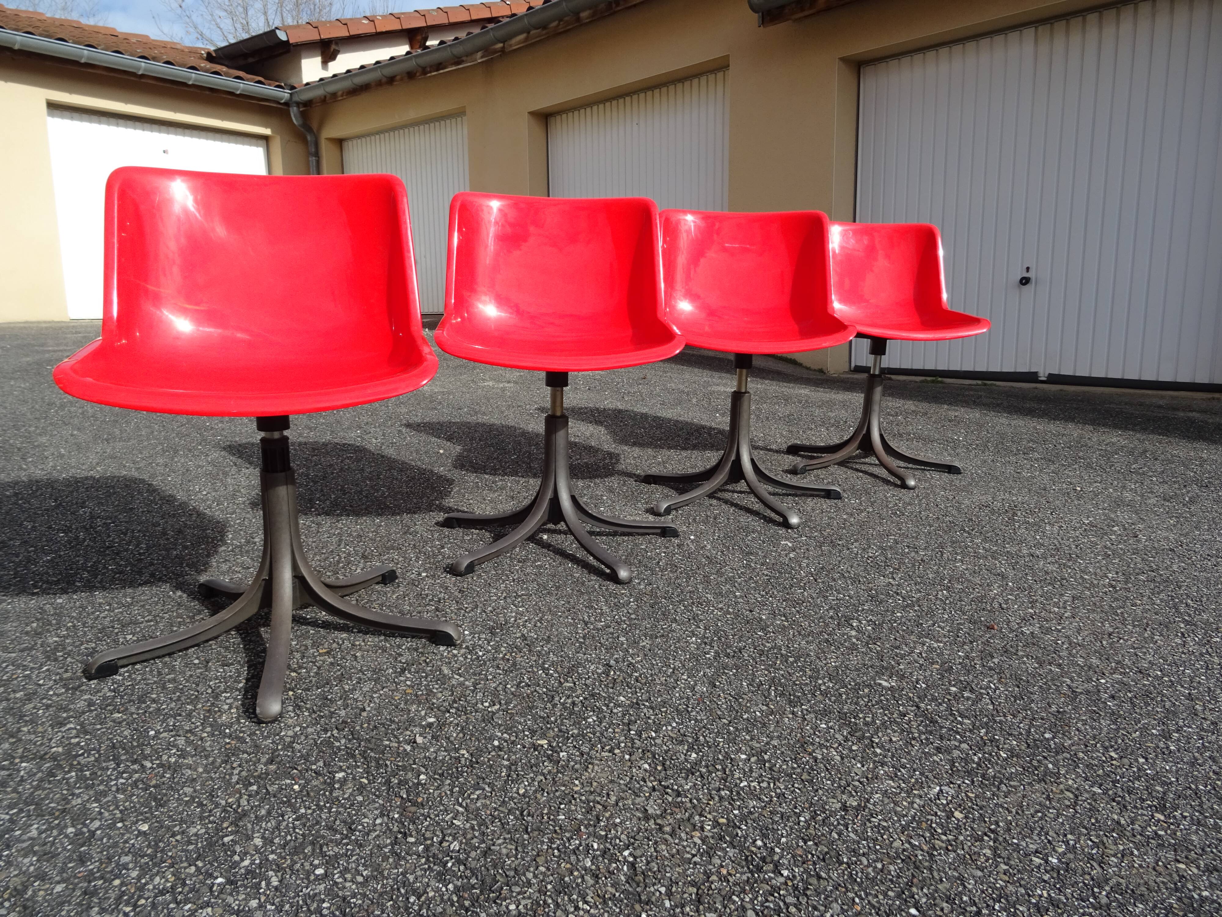 4 Modus chairs designed by Osvaldo Borsani for Tecno vintage