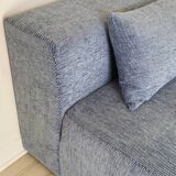 2 fauteuils velours bleu
