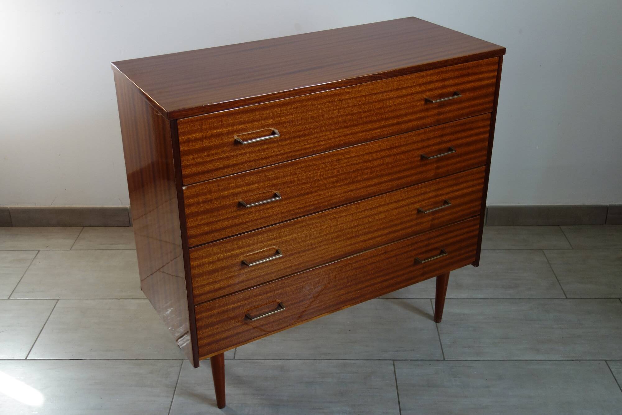 Commode bois 4 tiroirs vintage