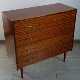 Commode bois 4 tiroirs vintage