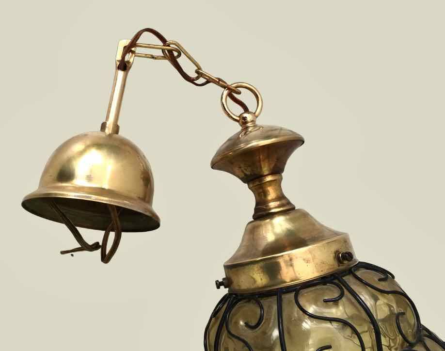 Amber Venetian lantern pendant light