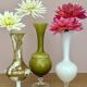 Set of 3 vintage glass and opaline vases