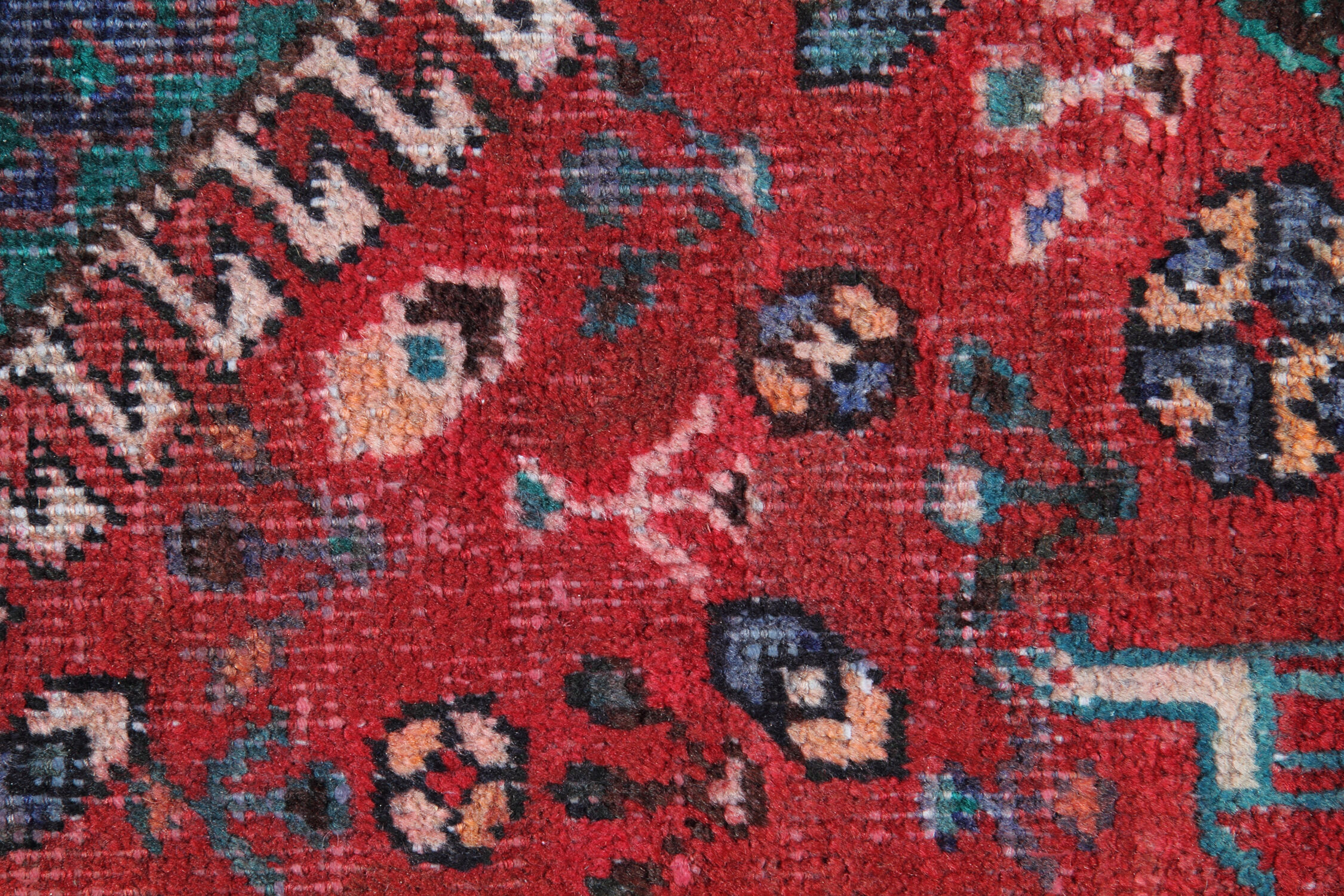 Handwoven geometric vintage runner rug long persian carpet -105x300cm