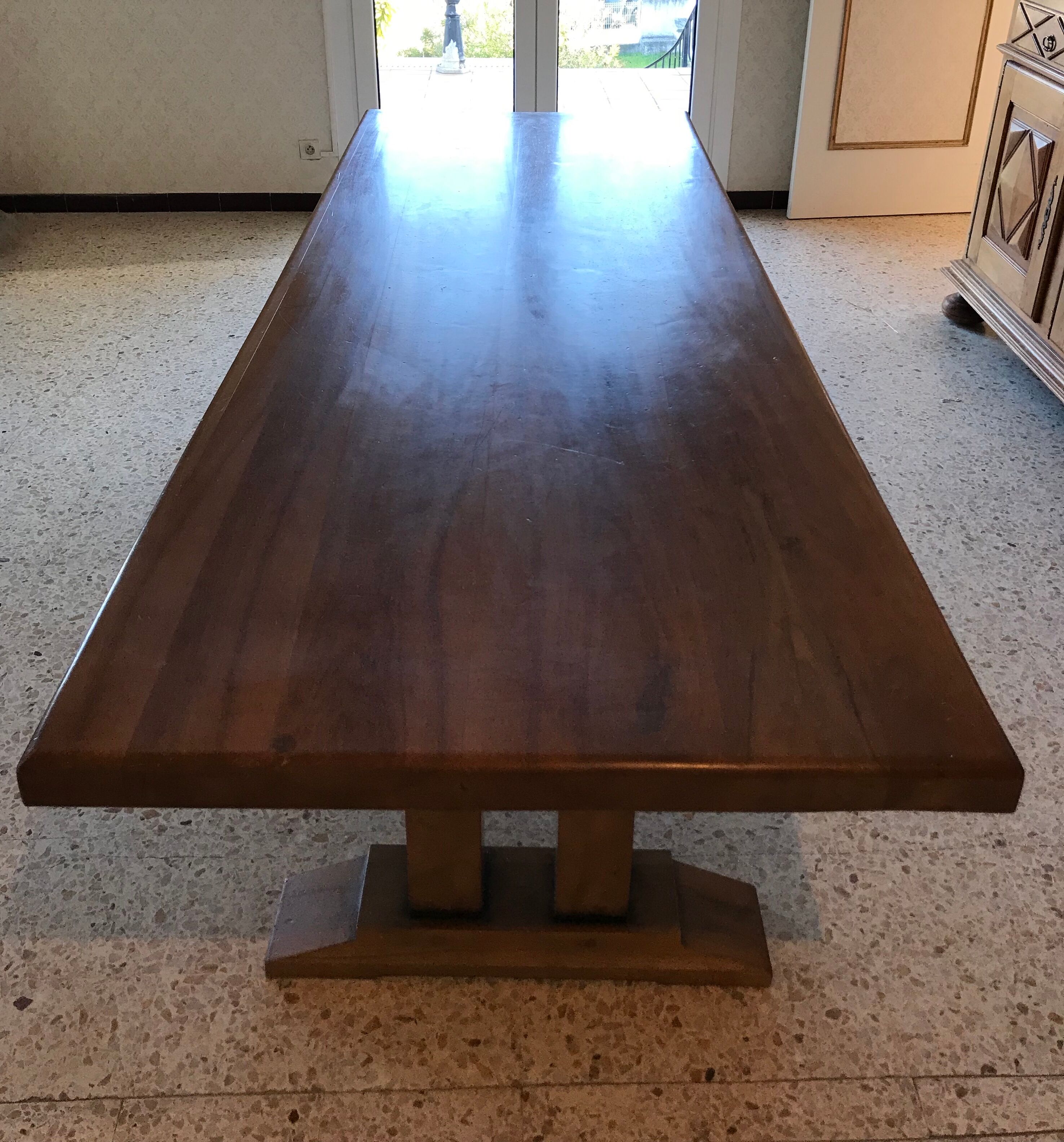 Dining table vintage solid wood refectory