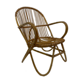 Fauteuil en rotin vintage par Dirk van Sliedregt Rohe Noordwolde 1960 des Pays-Bas