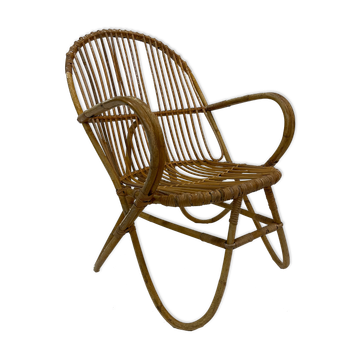 Vintage rattan chair by Dirk van Sliedregt Rohe Noordwolde 1960 from the Netherlands