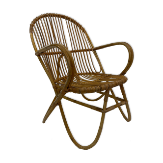 Vintage rattan chair by Dirk van Sliedregt Rohe Noordwolde 1960 from the Netherlands