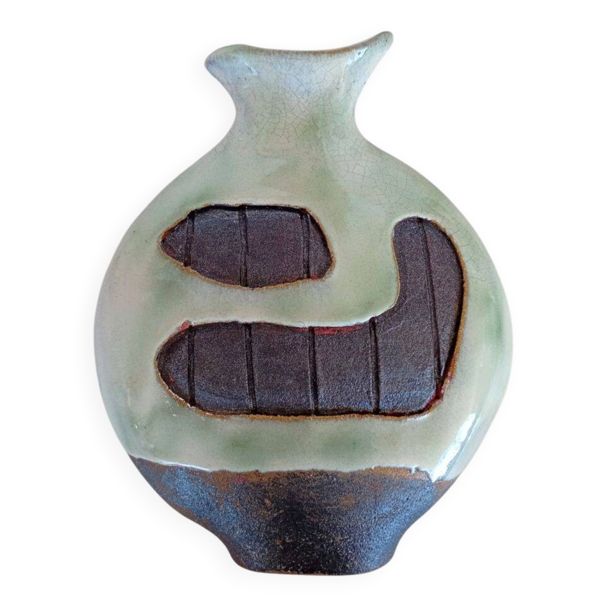 Artist Signed Vintage Studio Pottery Brutalist Vase