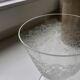 Set of 6 large crystal wine glasses engraved 60s