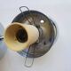 Pair of chrome metal wall lights with vintage sandblasted glass globes