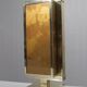 Philippe Cheverny large brass lamp with eglomisé glass, France 1970s