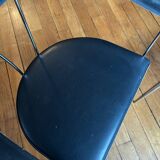 2 chaises en cuir et chrome italiennes