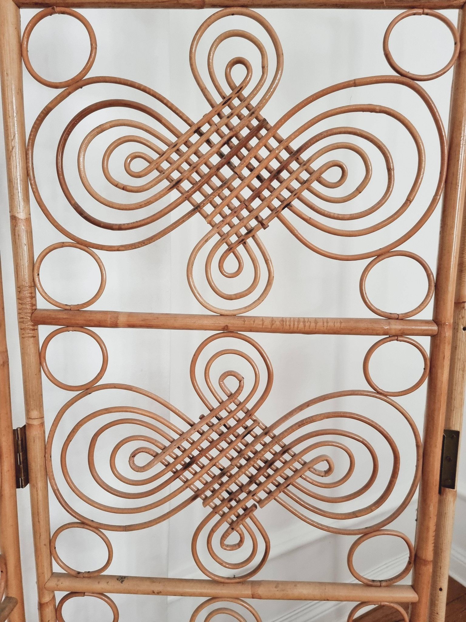 Room divider / screen in rattan, modern Scandinavian style, Swedish, mid-1900s.