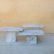 Series of 3 vintage marble coffee tables