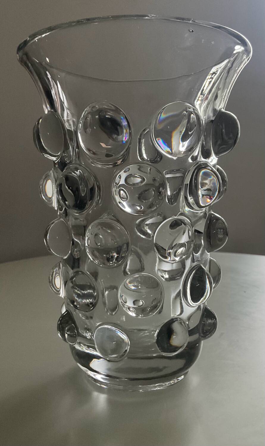 Vintage bubble crystal vase
