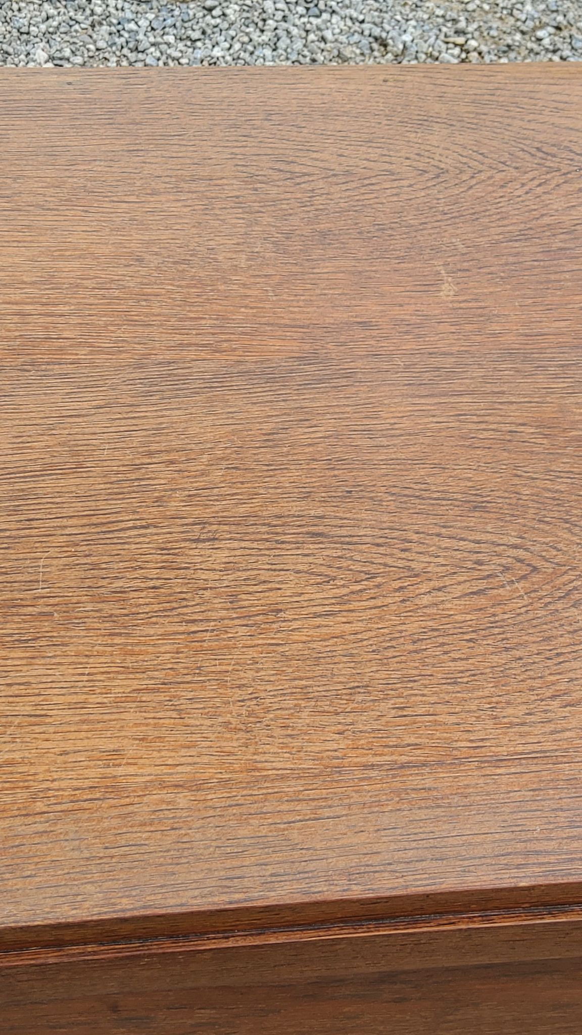 Commode vintage en chêne pieds compas 3 tiroirs des années 50