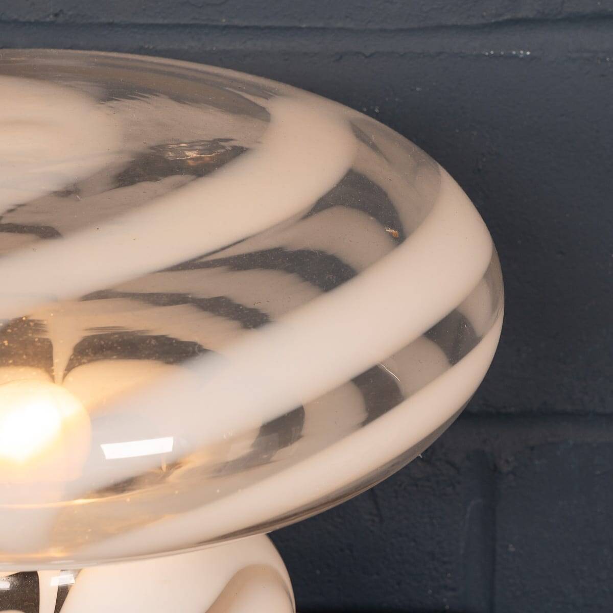 Vintage 20thc italian hand blown glass table lamp, murano c.1970