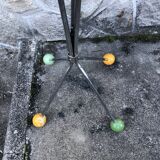 Coat rack in chromed metal and colored balls 1950-1970