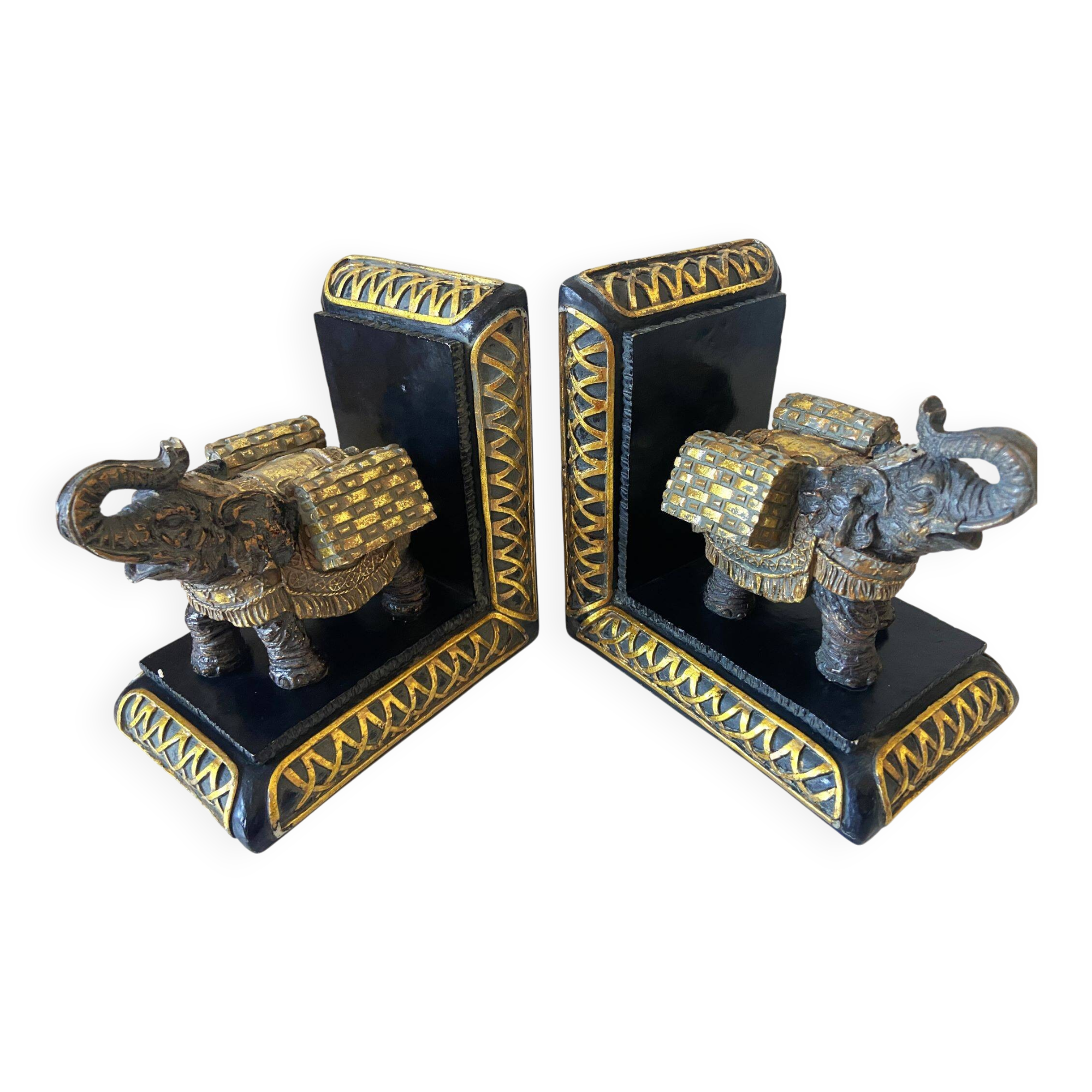 Pair of Unique Decorative Elephant Bookends Made in India