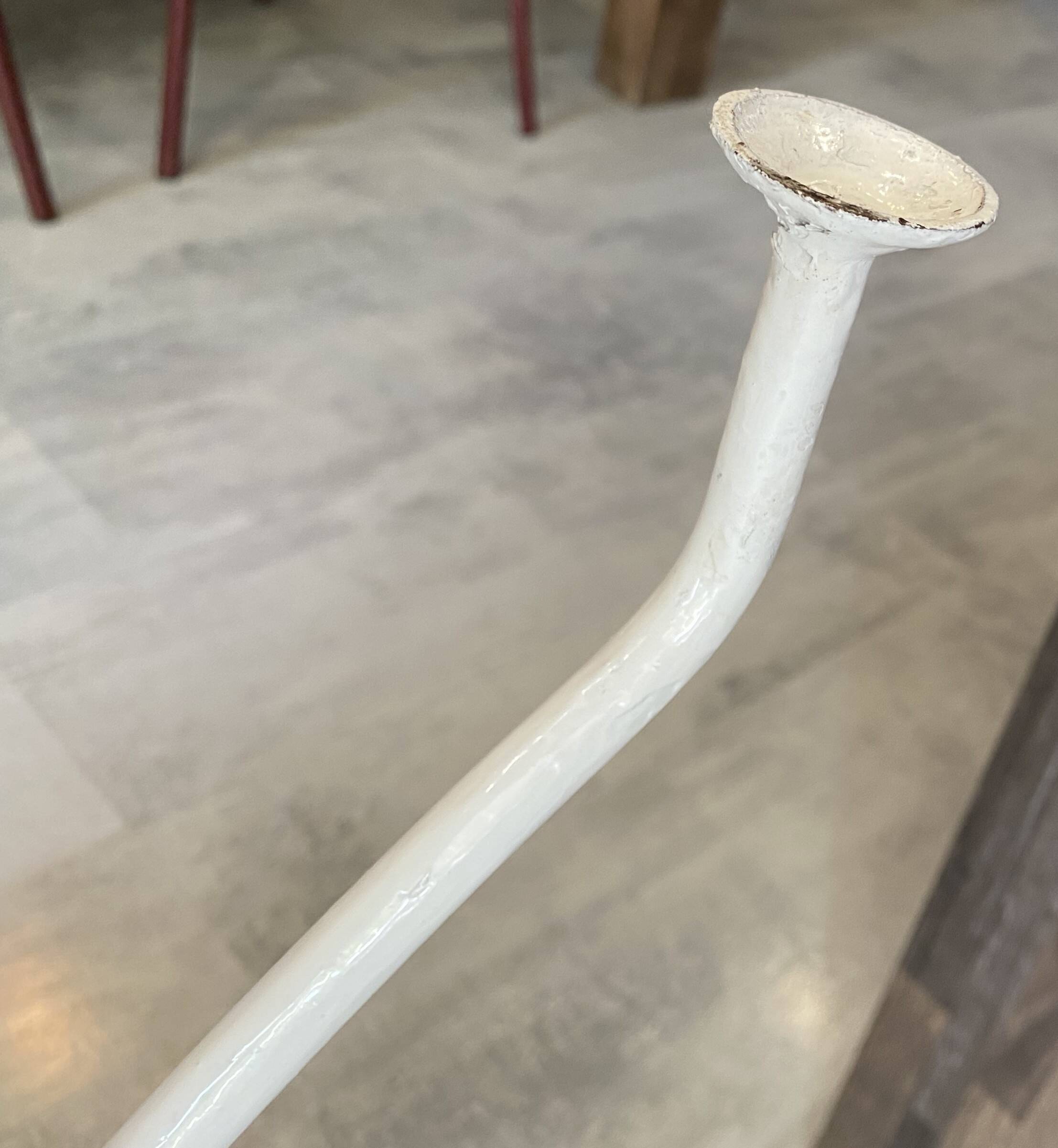 White square bistro table for bar café terrace garden metal 1950 white