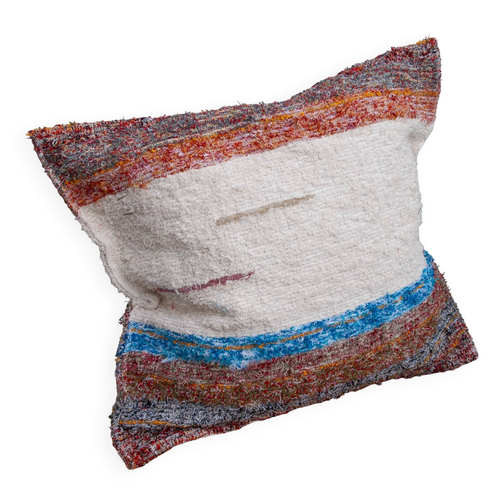 Housse de cousin artisanale tissé main en coton recyclé