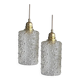Set of two bubble glass pendant lights