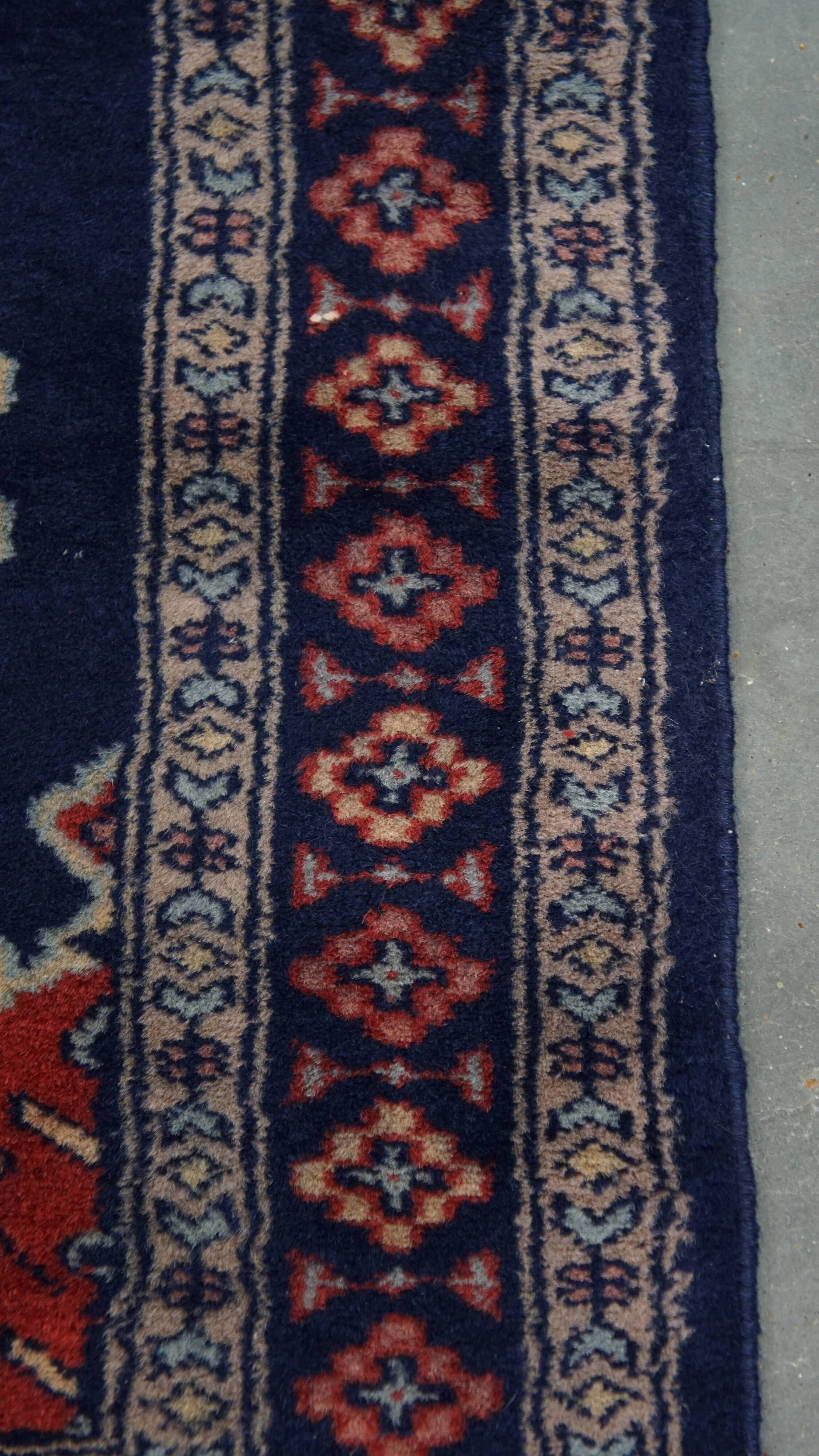 Wool Rug in Dark Blue – 139x66 cm