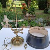 Empire style bouillotte lamp in bronze and sheet metal