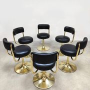 Vintage Swedish design brass low stools Borje Johanson