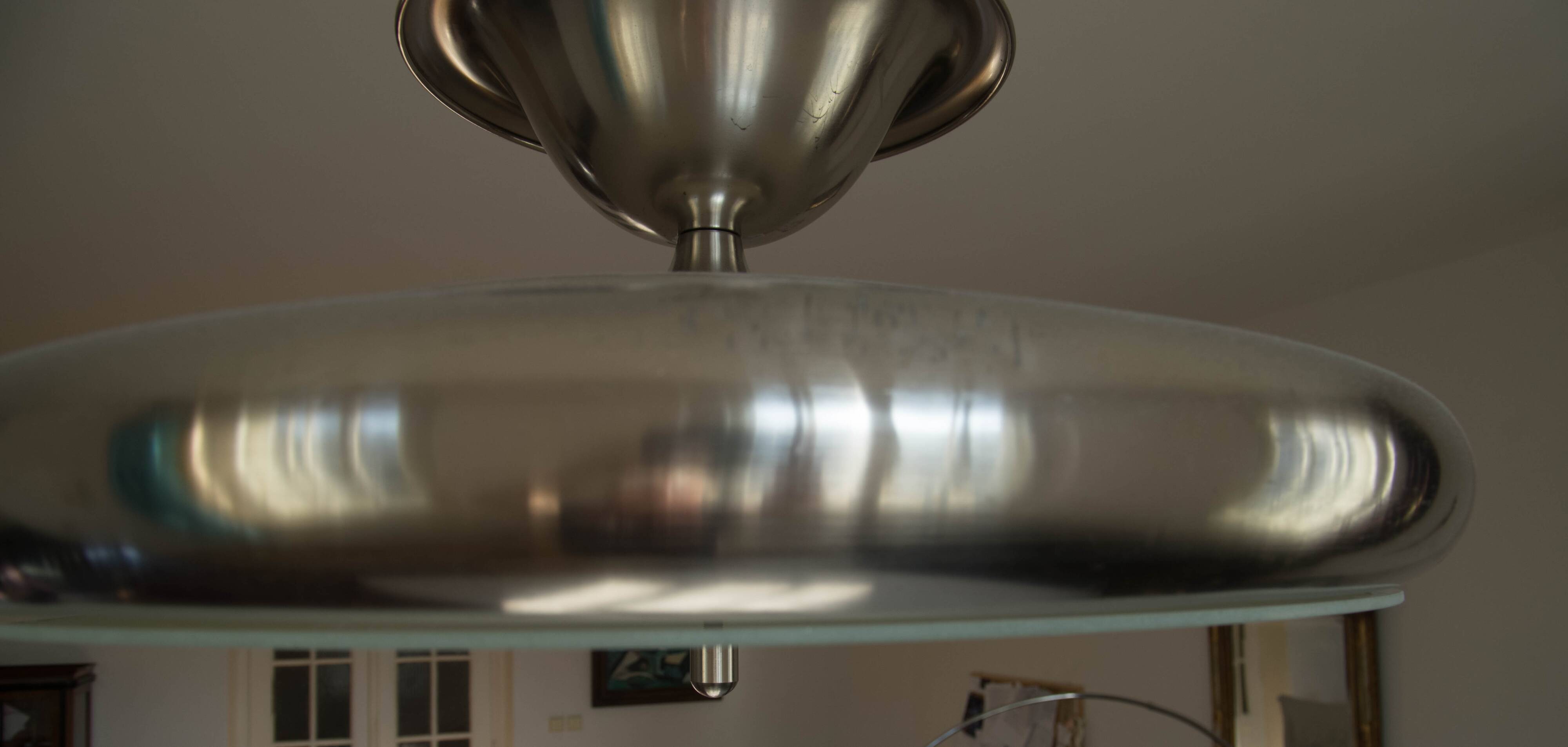 Rare grand lustre Bauhaus par Anyz pour IAS, 1920, restauré