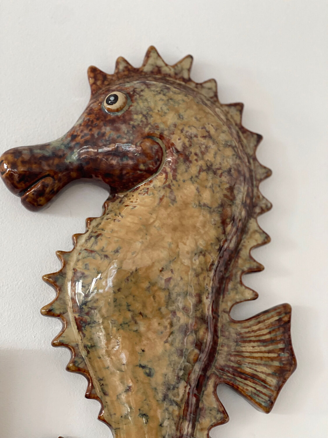 Ceramic wall seahorse